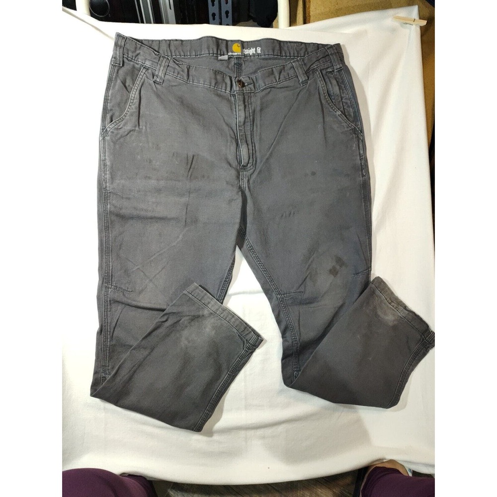 Carhartt Rugged Flex Straight Fit Rigby Canvas Pants Sz 40x30 Gray 102821-029